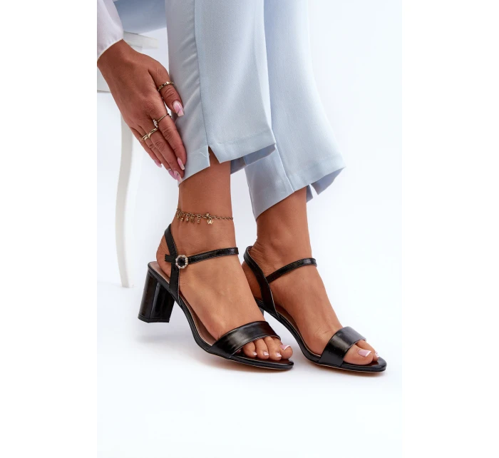 Sandały Na Słupku Czarne Glindra Sandały Na Słupku Czarne Glindra