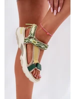 Dámské Sandály Na Suchý Zip model 21694720 Zelené - D.Franklin