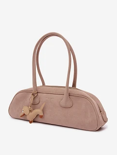 kabelka z imitace semiše s přívěskem Béžová model 22111640 - Flora&Co