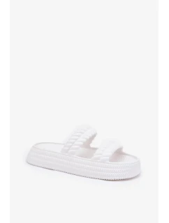 Dámske ľahké papuče na platforme S.Barski - biele