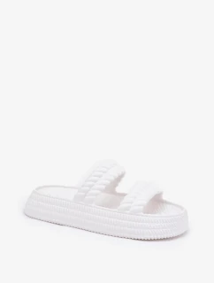 Dámske ľahké papuče na platforme S.Barski - biele