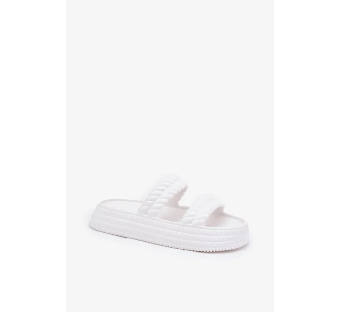 Dámske ľahké papuče na platforme S.Barski - biele