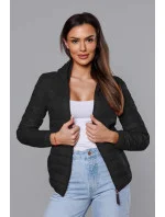 Černá dámská prošívaná bunda s kapucí model 18044793 - S'WEST Černá dámská prošívaná bunda s kapucí model 18044793 - S'WEST