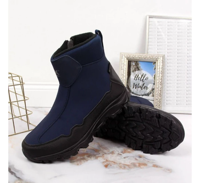 Zimní sněhové boty nepromokavé tmavě modré DK Zimní sněhové boty nepromokavé tmavě modré DK