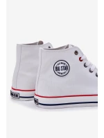 Materiałowe Trampki Męskie Big Star NN174305 HI-POLY SYSTEM Białe