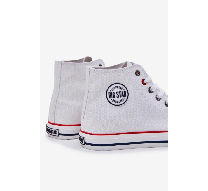 Materiałowe Trampki Męskie Big Star NN174305 HI-POLY SYSTEM Białe