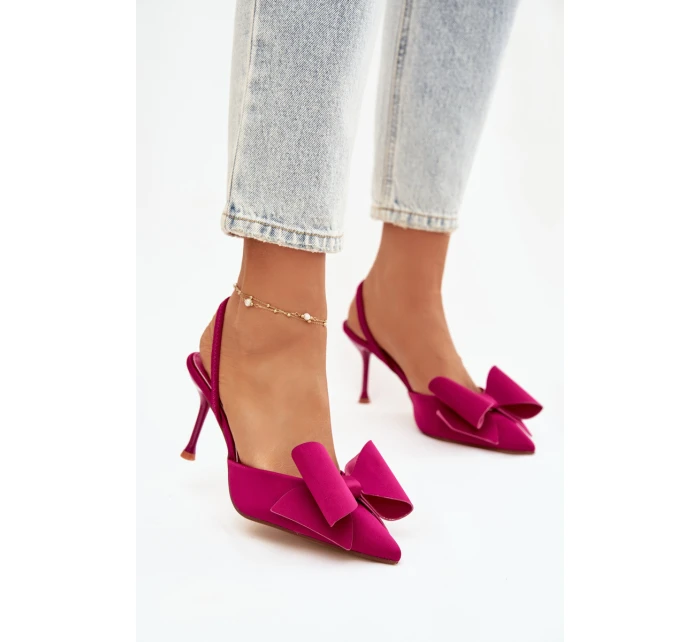 Lodičky s odkrytými patami a mašlí Fuksie Eklevia