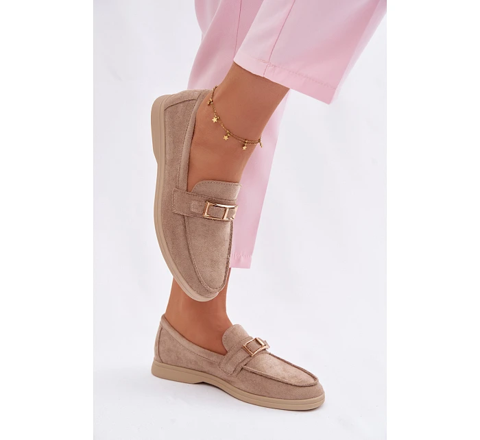 Dámské mokasíny béžové s přezkou Belinae