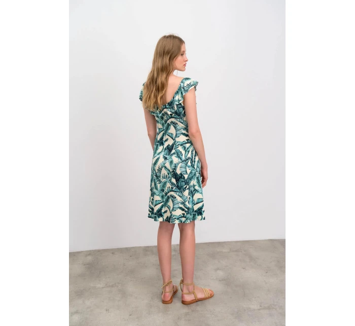 Dámske šaty 16454 Light beige / green - Vamp