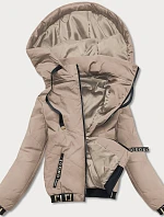 Dámska béžová bunda bomber (B8098-12)