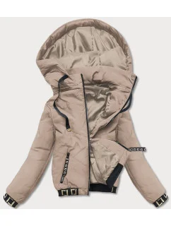 Béžová dámska bunda "bomber" (B8098-12)