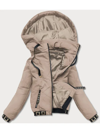 Béžová dámska bunda "bomber" (B8098-12)