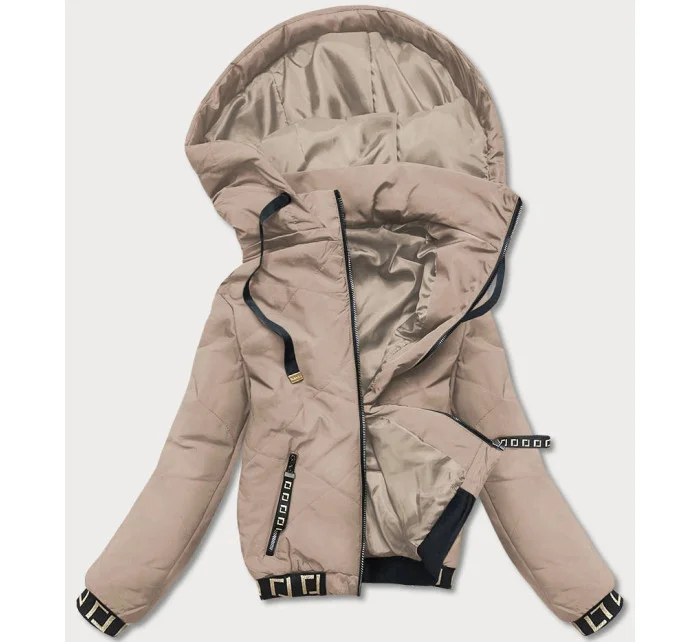 Béžová dámska bunda "bomber" (B8098-12)