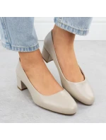 Béžové lodičky na klínku Sergio model 22013058 - LEONE