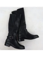 Dámské kozačky s ozdobným páskem černé model 22317956 - FILIPPO Dámské kozačky s ozdobným páskem černé model 22317956 - FILIPPO