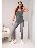 Dámske bavlnené tielko s okrúhlym výstrihom Graphite