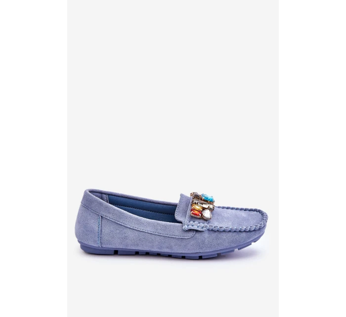 Dámské semišové mokasíny s krystaly Modre model 21612170 - EVENTO