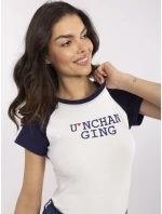 NM TS Tričko V7939.50 tmavomodrá a biela