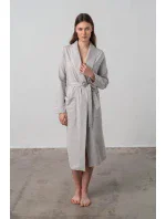 Dámský župan světle šedý model 19424534 - Vamp Dámský župan světle šedý model 19424534 - Vamp