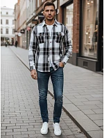 Pánská kostkovaná košile černobílá  model 22128486 - FashionStreet