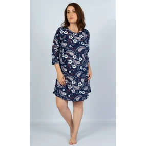 Dámska nočná košeľa s trojštvrťovým rukávom Motýle
