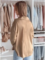 Dámske oversize tričko SATINIA beige FashionStreet DY0451 Dámske oversize tričko SATINIA beige FashionStreet DY0451