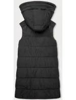 Čierno-ecru dlhá dámska obojstranná vesta (V771)