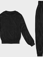 Dámska velúrová tepláková súprava v čiernej farbe (8C1173-8C1300-3)