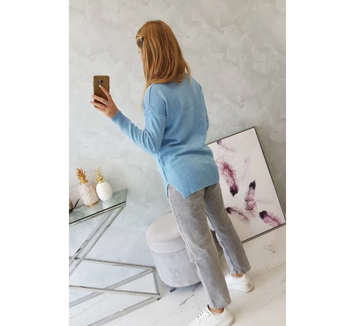 Stojanový sveter modrý