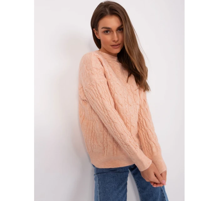 Sweter AT SW brzoskwiniowy model 18884704 - FPrice Sweter AT SW brzoskwiniowy model 18884704 - FPrice