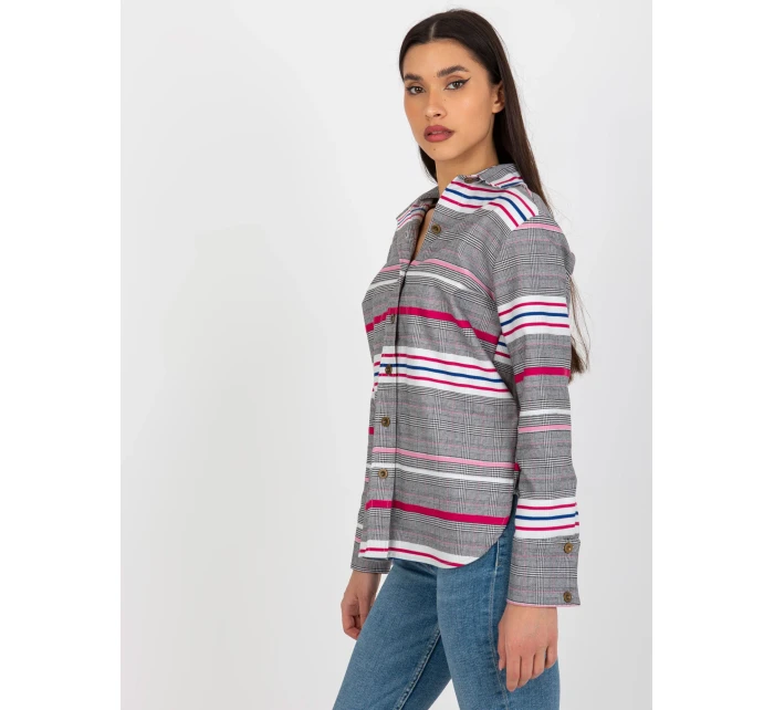 Dámska košeľa LK KS 509165.06X biela a ružová - FPrice Dámska košeľa LK KS 509165.06X biela a ružová - FPrice