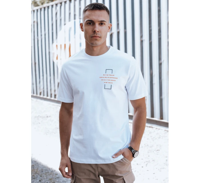 FashionStreet pánske biele tričko RX5529 FashionStreet pánske biele tričko RX5529