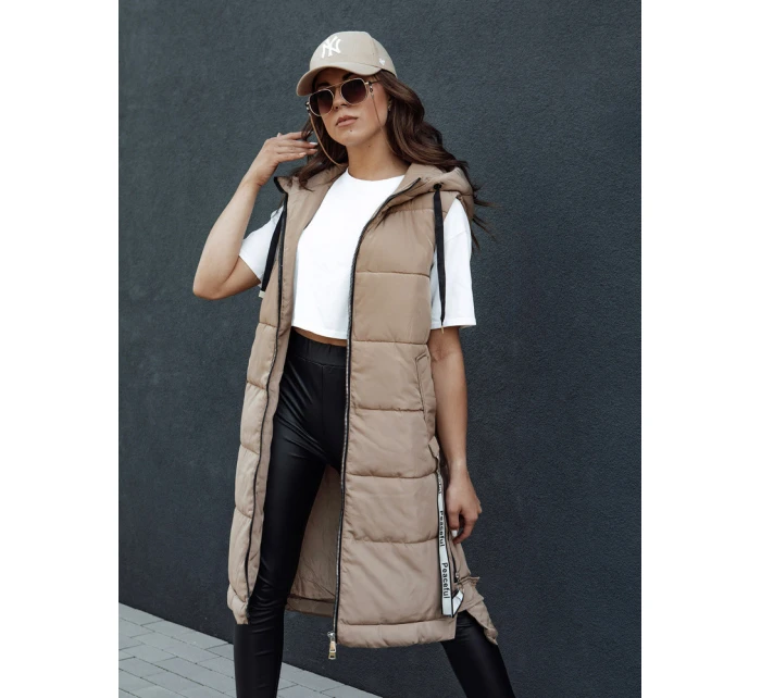 Dámska prešívaná vesta SKYLER camel FashionStreet TY4503