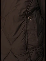 Dámska prechodná prešívaná bunda s kapucňou hnedá FashionStreet TY5670