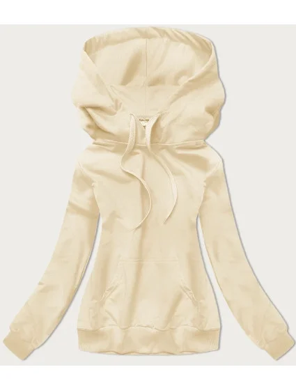 Dámska tenká mikina "klokanka" v ecru farbe (W06-67+132) Dámska tenká mikina "klokanka" v ecru farbe (W06-67+132)