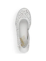 Kožená pohodlná polobotka W model 22033618 bílá - Rieker