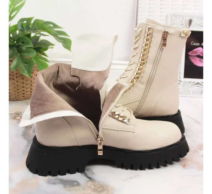 Zateplené kožené topánky s reťazou Artiker W HBH40 Zateplené kožené topánky s reťazou Artiker W HBH40