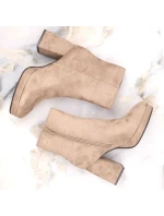 W model 18913182 béžové semišové boty na jehlovém podpatku - JEZZI W model 18913182 béžové semišové boty na jehlovém podpatku - JEZZI