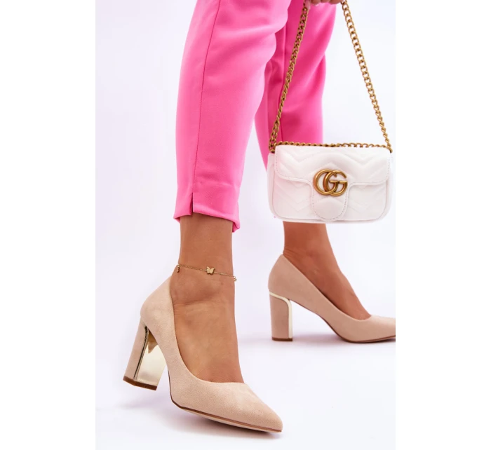 Klasické semiš lodičky Na model 21623329 Podpatku Béžove Elizabeth - Boto Klasické semiš lodičky Na model 21623329 Podpatku Béžove Elizabeth - Boto