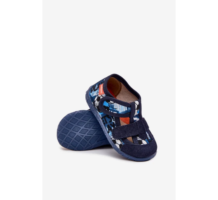 Pantofle Dětské Na Suchý Zip S Tmavě Modré model 21705396 - Milami