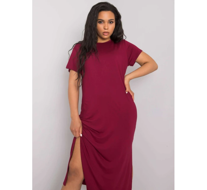 Sukienka RV SK model 21817430 bordowy - FPrice Sukienka RV SK model 21817430 bordowy - FPrice