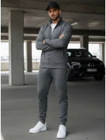 Pánská mikina na zip s kapucí antracitová model 21962253 - FashionStreet