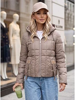 Kurtka damska pikowana z kapturem beżowa model 22341080 - FashionStreet
