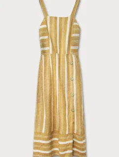 Horčicovej bavlnené šaty (345ART)