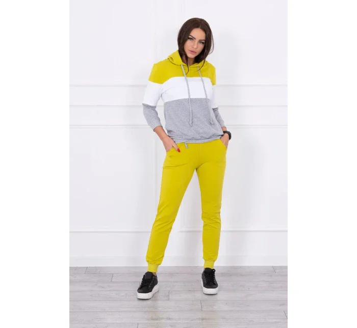 Farebná pruhovaná sada kiwi+biela