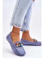 Dámské semišové mokasíny s krystaly Modre model 21612170 - EVENTO