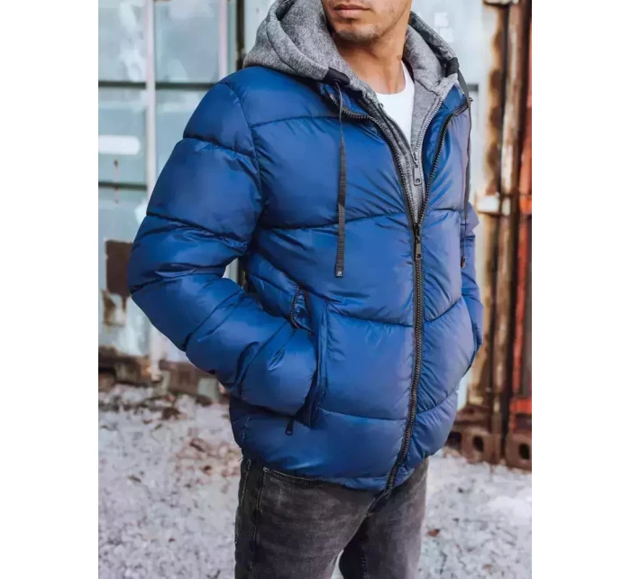 Pánská prošívaná zimní bunda modrá Dstreet model 21963724 - FashionStreet Pánská prošívaná zimní bunda modrá Dstreet model 21963724 - FashionStreet