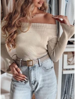 Dámská halenka s odhalenými rameny béžová Dstreet model 21985579 - FashionStreet