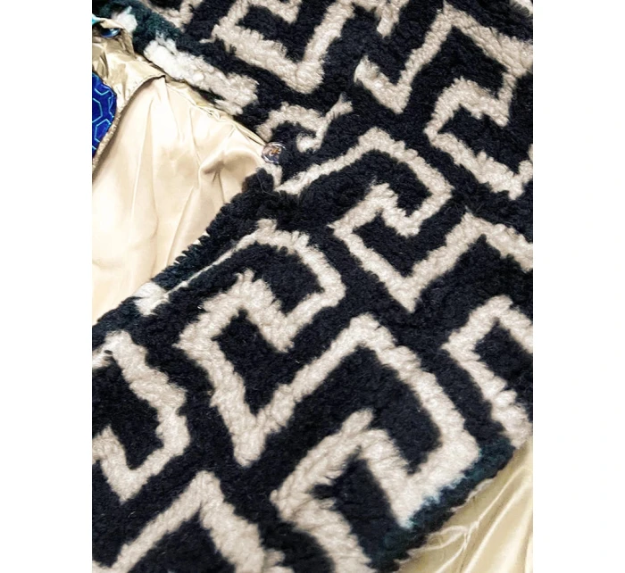 Dámska ľahká zimná bunda so zateplenou kapucňou ecru (omdl-019)