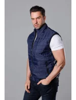 Tmavomodrá pánska prešívaná vesta (8MY77-2)